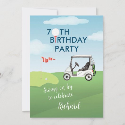 第70回バースデーパーティー男子ゴルフテーマパーティー 招待状 (裏面)