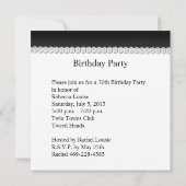 第70回バースデーパーティー白黒シルバーダイヤモンド 招待状 (裏面)