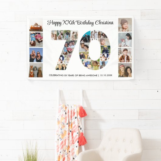 第70回バースデーパーティー第70回フォトコラージュ 横断幕 (インサイチュ)