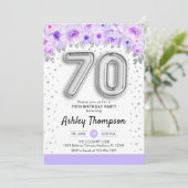 第70回バースデーパーティー – シルバー・バルーン・パープル 招待状 (スタンド正面)