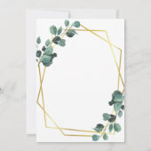 第70回バースデーパーティーEucalyptus Greenery金ゴールド 招待状 (裏面)