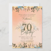 第70回フローラの葉ボホウォーター色誕生日 招待状 (正面)