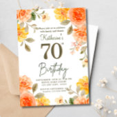 第70回フローラオレンジイエローボホウォーター誕生日 招待状