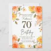 第70回フローラオレンジイエローボホウォーター誕生日 招待状 (正面)