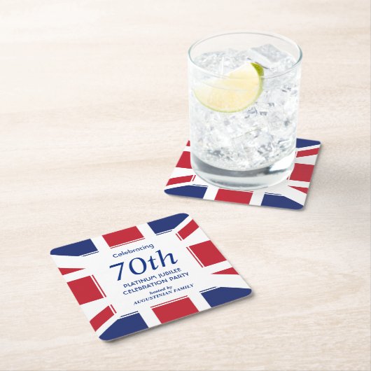 第70回プラチナジュビリーユニオンジャック スクエアペーパーコースター (インサイチュ)