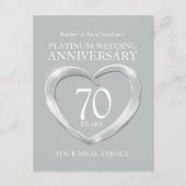 第70回プラチ結婚ナの記念日の食事の選択 エンクロージャーカード (正面)