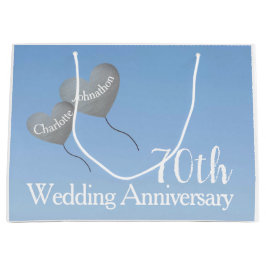 第70回プラチ結婚ナ記念ハート風船 ラージペーパーバッグ