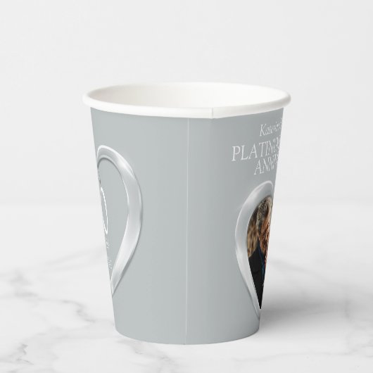 第70回プラチ結婚ナ記念撮影ハート 紙コップ (右)