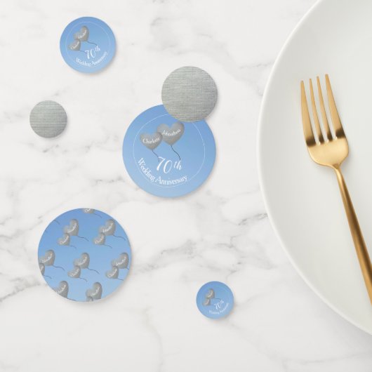 第70回プラチ結婚ナ記念日ハート風船 コンフェッティ (グループ)