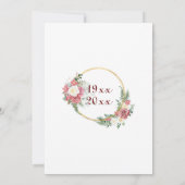 第70回プラチ結婚ナ記念日バラ 招待状 (裏面)