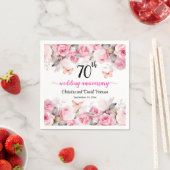 第70回プラチ結婚ナ記念日赤面バラ スタンダードカクテルナプキン (インサイチュ)