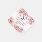 第70回プラチ結婚ナ記念日赤面バラ スタンダードカクテルナプキン (角)