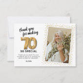 第70回モダン大人誕生日写真 サンキューカード (正面)