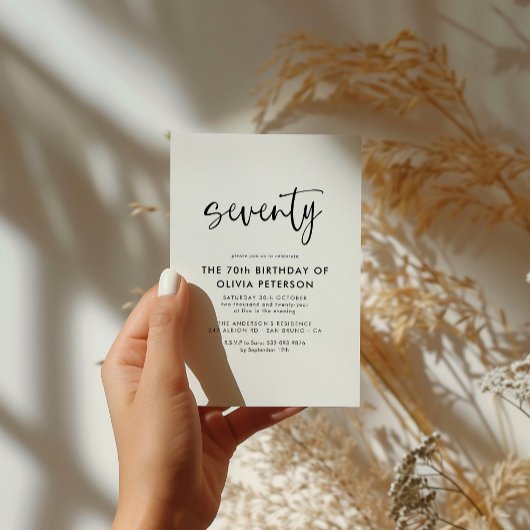 第70回モダン白黒バースデーパーティー インビテーションポストカード