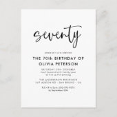 第70回モダン白黒バースデーパーティー インビテーションポストカード (正面)