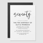 第70回モダン白黒バースデーパーティー マグネット招待状 (正面/裏面)