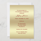 第70回生誕祭パーティー招待状ブルゴーニュ70 招待状 (裏面)