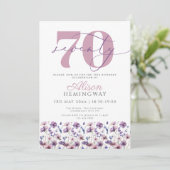 第70回紫フェミニン花模様蝶の誕生日 招待状 (スタンド正面)