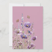 第70回紫フェミニン花模様蝶の誕生日 招待状 (裏面)