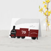 第70回蒸パーソナライズされた気列車バースデーカード カード (黄色い花)