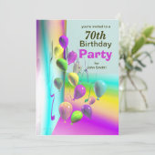 第70回誕生パーティーの気球の壁 招待状 (スタンド正面)