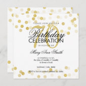 第70回誕生パーティー・ゴーフェイクルドフォイル・グリッター 招待状 (正面/裏面)