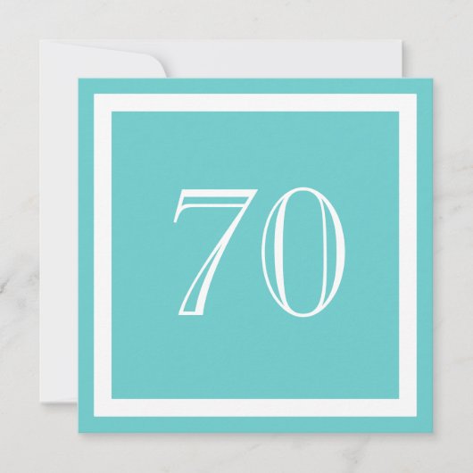 第70回誕生日パーティーの招待 – アクア 招待状 (正面)