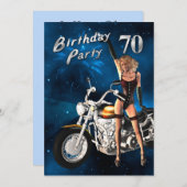 第70回誕生日パーティーへの招待 招待状 (正面/裏面)