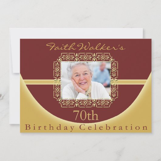 第70回誕生日パーティーパーソナライズされた招待状 招待状 (正面)