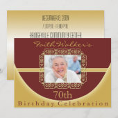 第70回誕生日パーティーパーソナライズされた招待状 招待状 (正面/裏面)