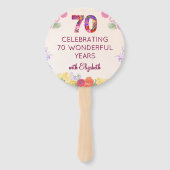 第70回誕生日パーティーフローラ70モダンマイルストーン ハンドファン (正面)