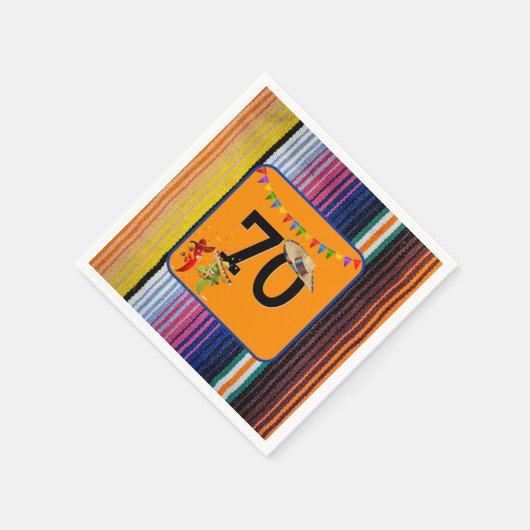 第70回誕生日パーティーメキシコデザイン スタンダードカクテルナプキン (角)