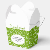 第70回誕生日パーティー緑/白の数字パターン フェイバーボックス (オープン)