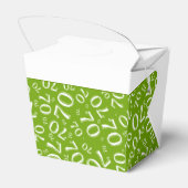 第70回誕生日パーティー緑/白の数字パターン フェイバーボックス (裏面サイド)