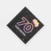 第70回誕生日パーティー風船と紙吹雪 スタンダードランチョンナプキン (角)