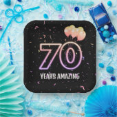 第70回誕生日パーティー風船と紙吹雪 ペーパープレート (パーティー)