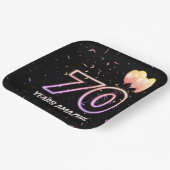 第70回誕生日パーティー風船と紙吹雪 ペーパープレート (傾斜あり)