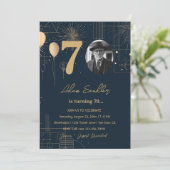 第70回誕生日パーティー風船と花火 招待状 (スタンド正面)