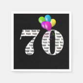 第70回誕生日パーティー風船 スタンダードカクテルナプキン (正面)