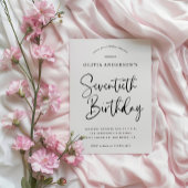 第70回誕生日パーティー | 白黒タイポグラフィ 招待状