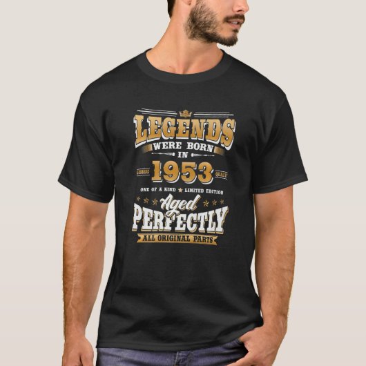 第70回誕生日ヴィンテージ生まれレジェンド1953年70年 Tシャツ (正面)