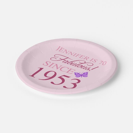 第70回誕生日1953年女性用 ペーパープレート (アングル)