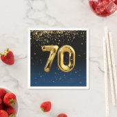 第70回金ゴールドバルーンと紙吹雪ナプキン スタンダードカクテルナプキン (インサイチュ)