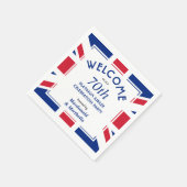 第70期プラチナお祝いユニオンジャック紙 スタンダードカクテルナプキン (角)