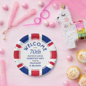 第70期プラチナお祝いユニオンジャック ペーパープレート (パーティー)