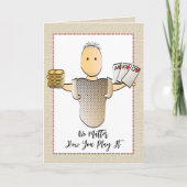 第70期男性マンガおもしろいことわざ賭博誕生日 カード (正面)