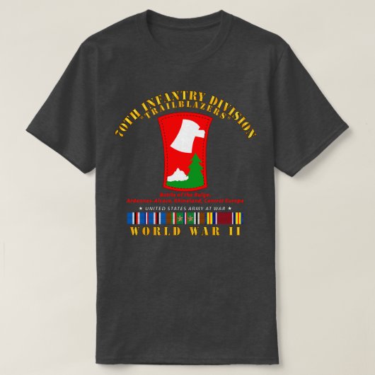 第70歩兵師団トレーラーブラザーw WWII EU SVC Tシャツ (デザイン正面)