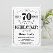 第70白黒誕生日の招待状 招待状 (スタンド正面)