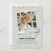 第70章おもしろいモダン写真70誕生日 招待状 (正面)