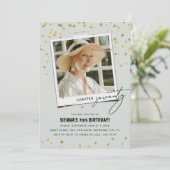 第70章おもしろいモダン写真70誕生日 招待状 (スタンド正面)